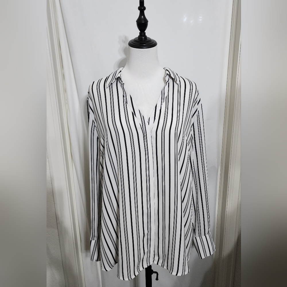 Worthington XXL Black and White Striped Women's Top